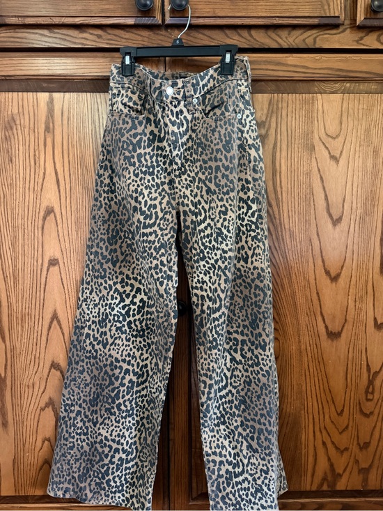 GAP Denim - GAP Leopard Print High-Rise Wide-Leg Jeans - Beige & Black